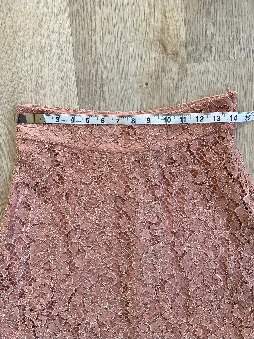 Zara Dusty Rose Floral Lace Midi Skirt NWT Size M Romantic A-Line - Picture 9 of 10